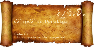 Árpási Dorottya névjegykártya